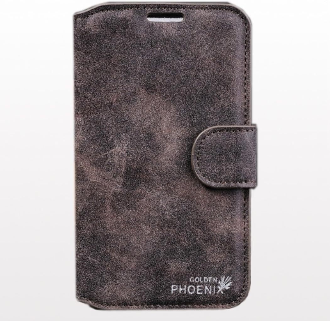 X1pc Golden Phoenix Original Genuine Retro Design Cowhide Leather Card Wallet Flip Stand Case Cover for Samsung Galaxy Note 2 N7100 (gray)