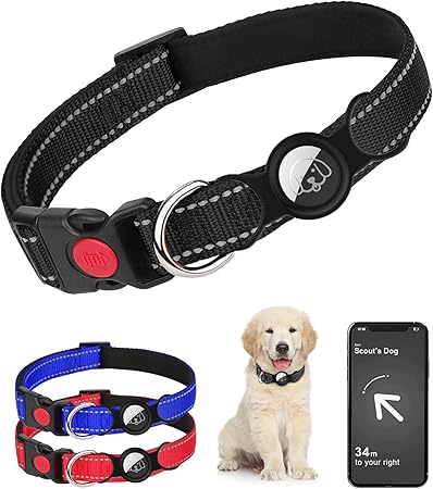 YENTEN Hundehalsband Mit AirTag Halterung - Reflektierend & Wasserdicht Für Kleine Hunde