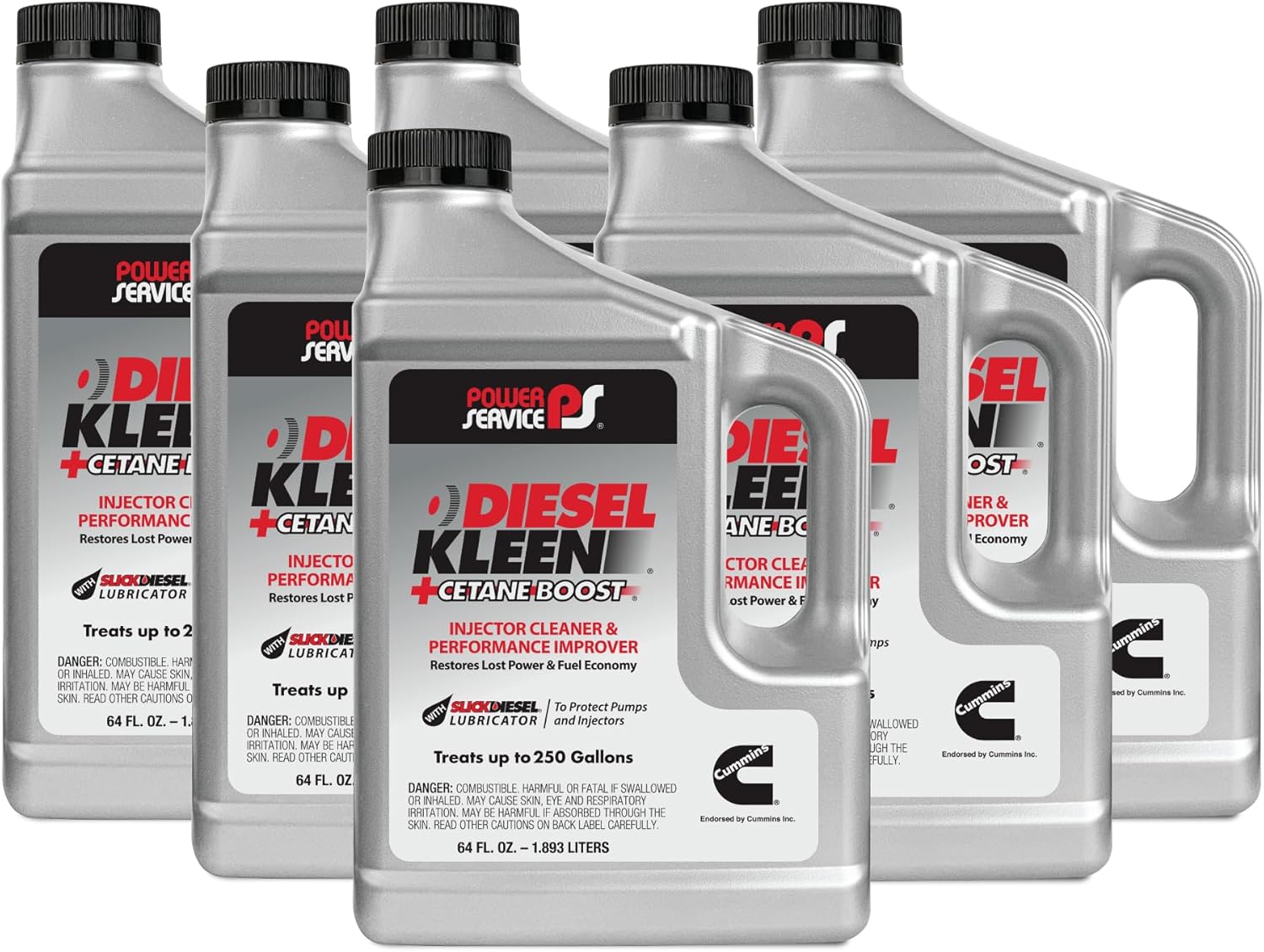 Power Service Diesel Kleen + Cetane Boost 64oz Bottle (6 Pack) - Universal Fit