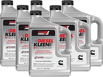 Power Service Diesel Kleen + Cetane Boost 64oz Bottle 6 Pack - Universal Fit, Boosts Cetane Up to 6 Numbers, Cleans Injectors, 10.17536 Liters