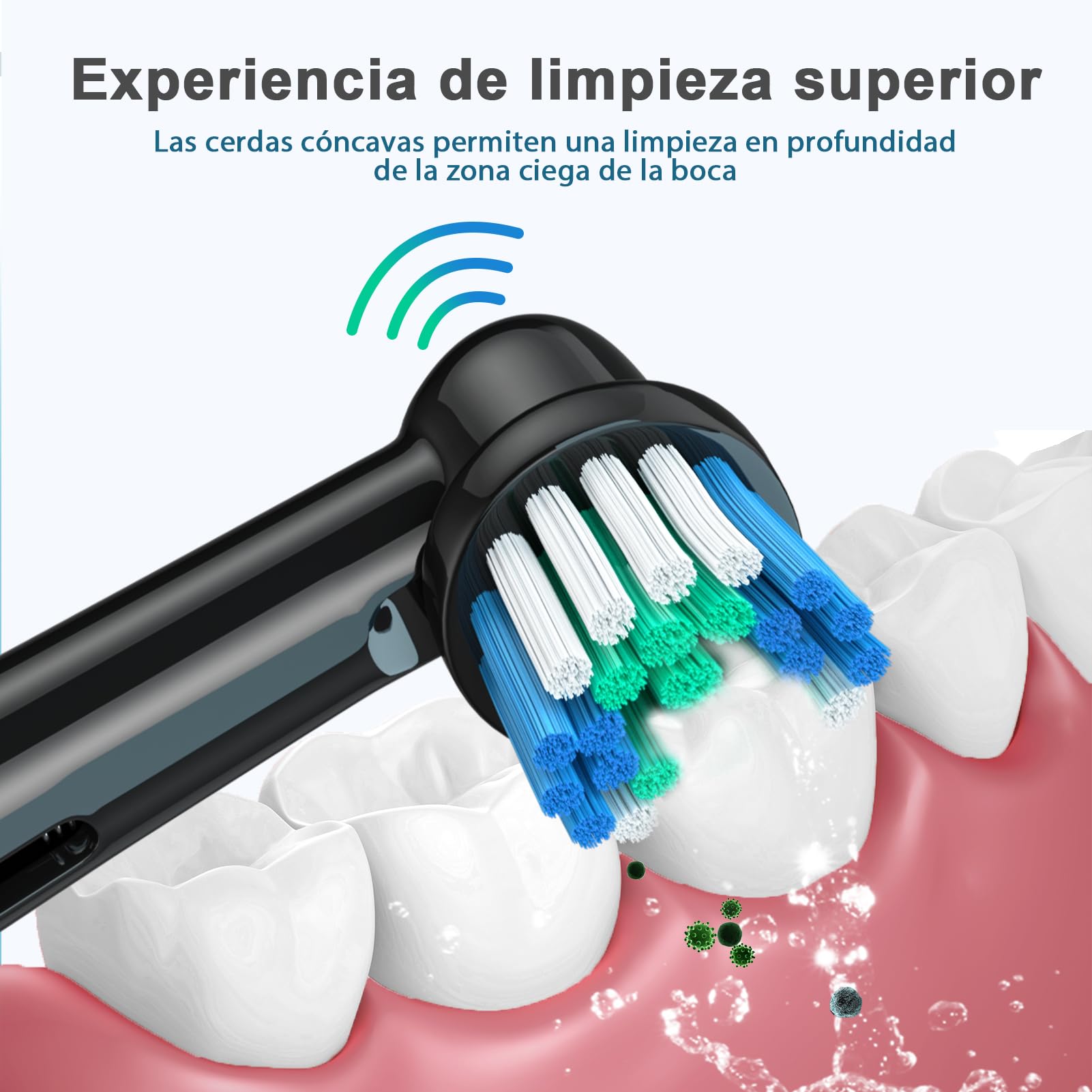 REDTRON Recambios para Cepillo de Dientes Eléctrico compatible con Oral B (8 unidades), Cabezal de cepillo de dientes Precision Clean Pro1000 Pro3000 Pro5000 Pro7000 y más - 5