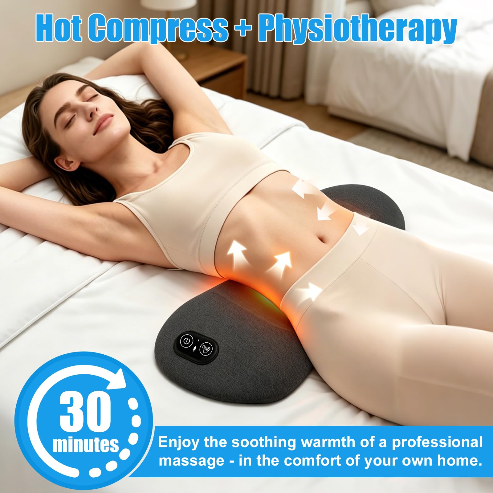 Appareil Massage 3 En 1, Masseur Lombaire Et Sciatique, ThéRapie Masseurs Lombaire Et Sciatique, Avec Traction Chauffage Vibrations, pour Soulagement Nuque Épaules Sommeil