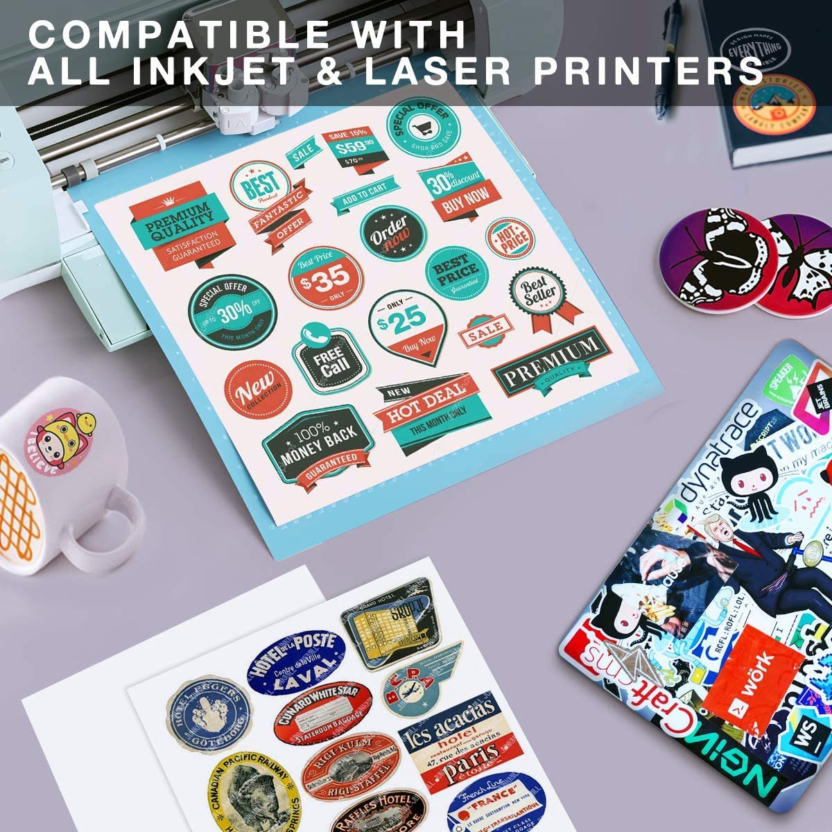 Buy Printable Vinyl For Inkjet Laser Printer 30 Pack Printable Buy printable vinyl for inkjet laser printer 30 pack printable
