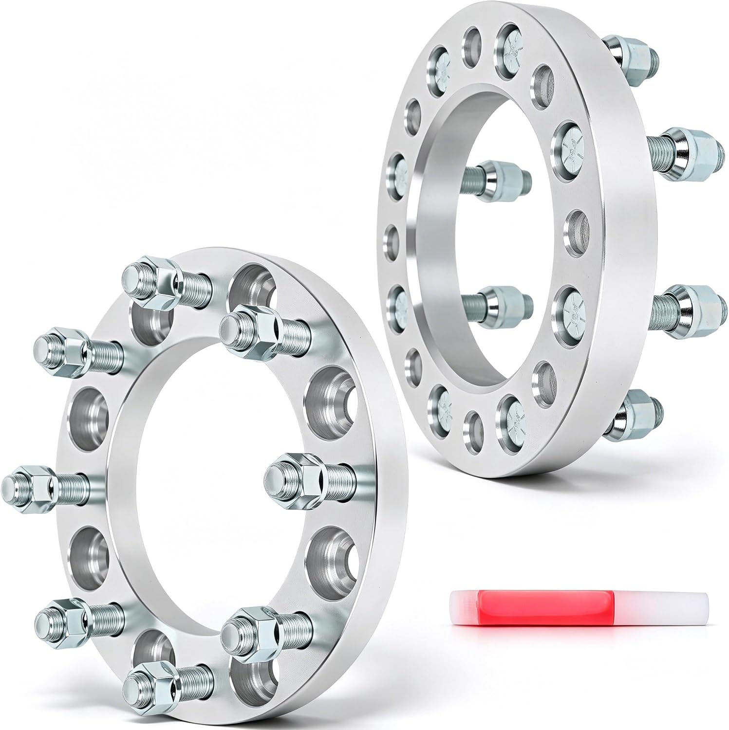 OCPTY 2-Pack 1" 8x6.5 Hubcentric Wheel Spacers with 9/16" Studs (126mm Hub Bore)