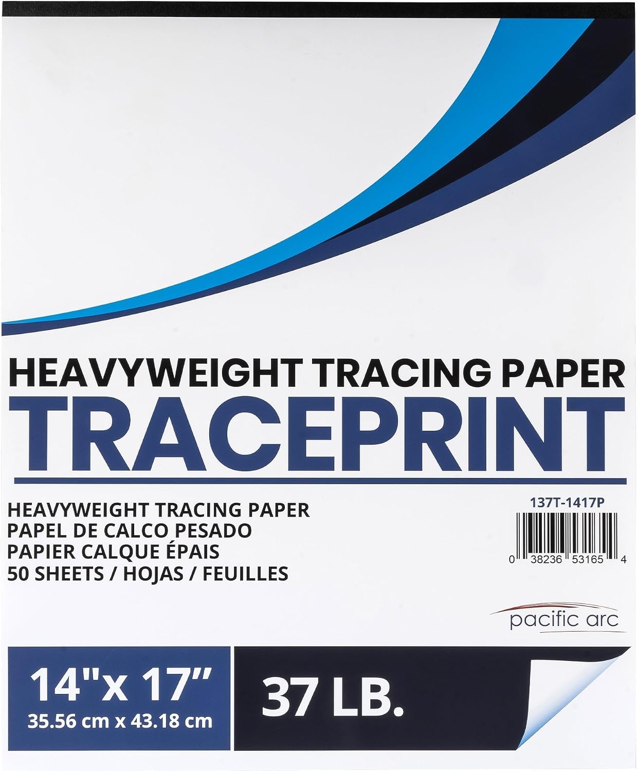 Pacific Arc, Tracing Paper, 50 Sheet Pad, 14in x 17in, White-37lb