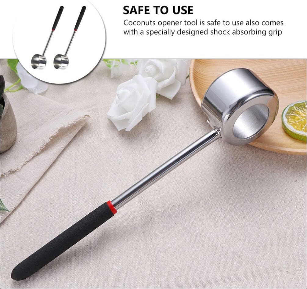 2pcs Stainless Steel Coconut Opener Coconut Hammer Shell Tool Easy to Use Labor-saving for Home Kitchen