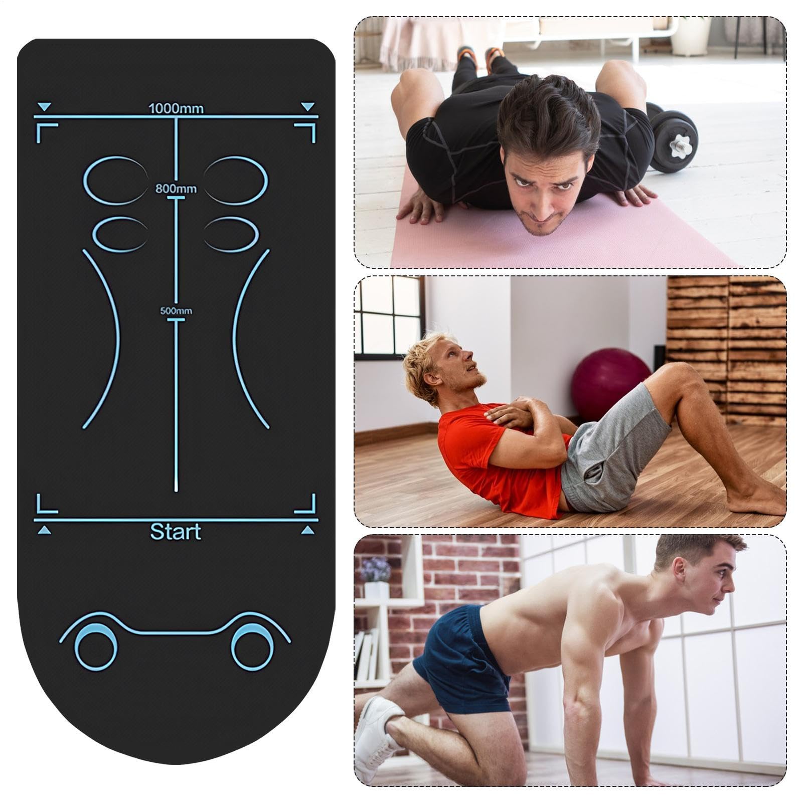 Il tappetino per gli esercizi con il rullo addominale La ruota addominale | Il tappetino protettivo da allenamento Adatto per le attività di fitness, yoga e pilates