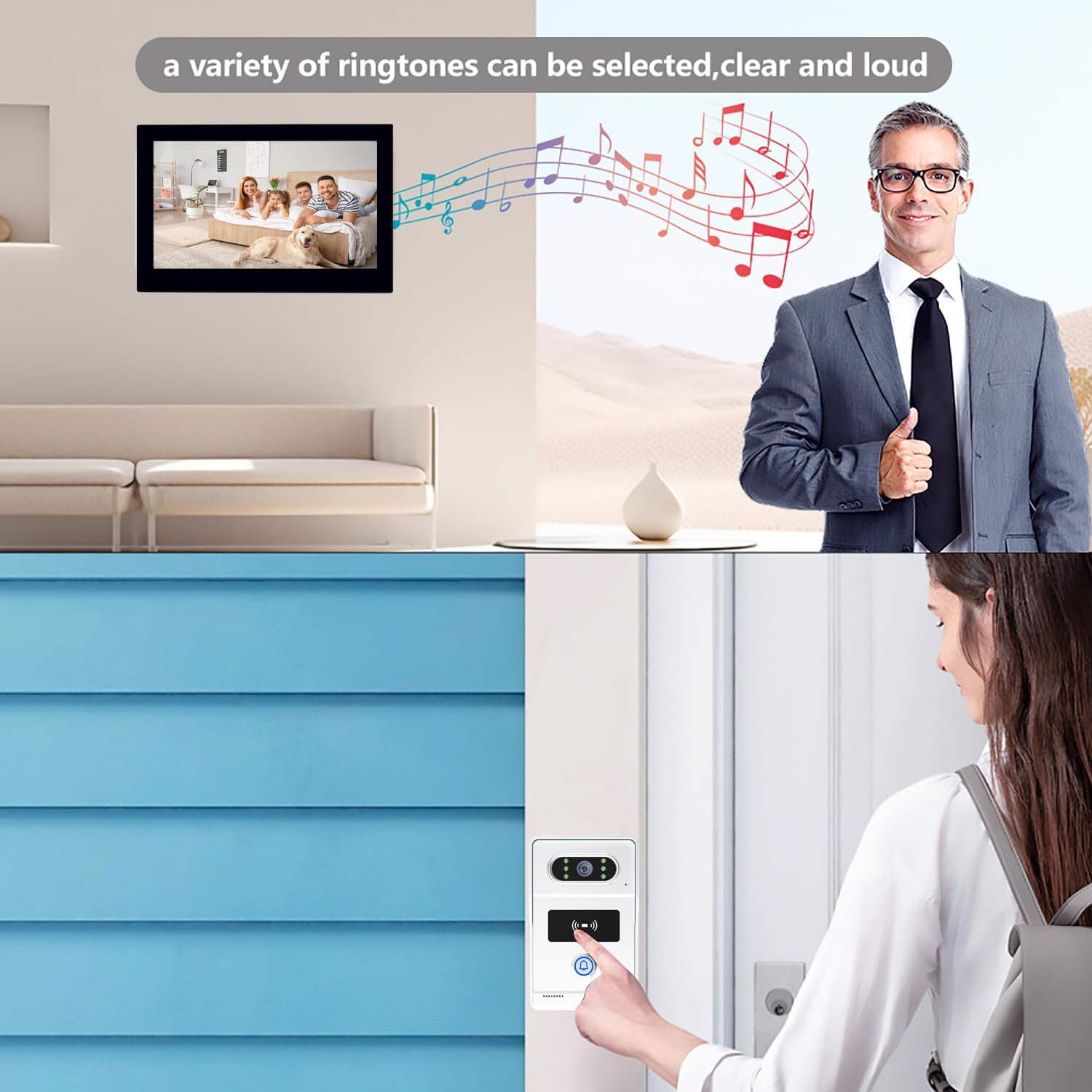 Wireless doorbell Camera with Monitor with HD 1080P Video,WiFi doorbell intercom System,Tuya app Wireless Video intercom,7 Inch Touchscreen Video intercom System 6 71uZPebQE+L. AC SL1500