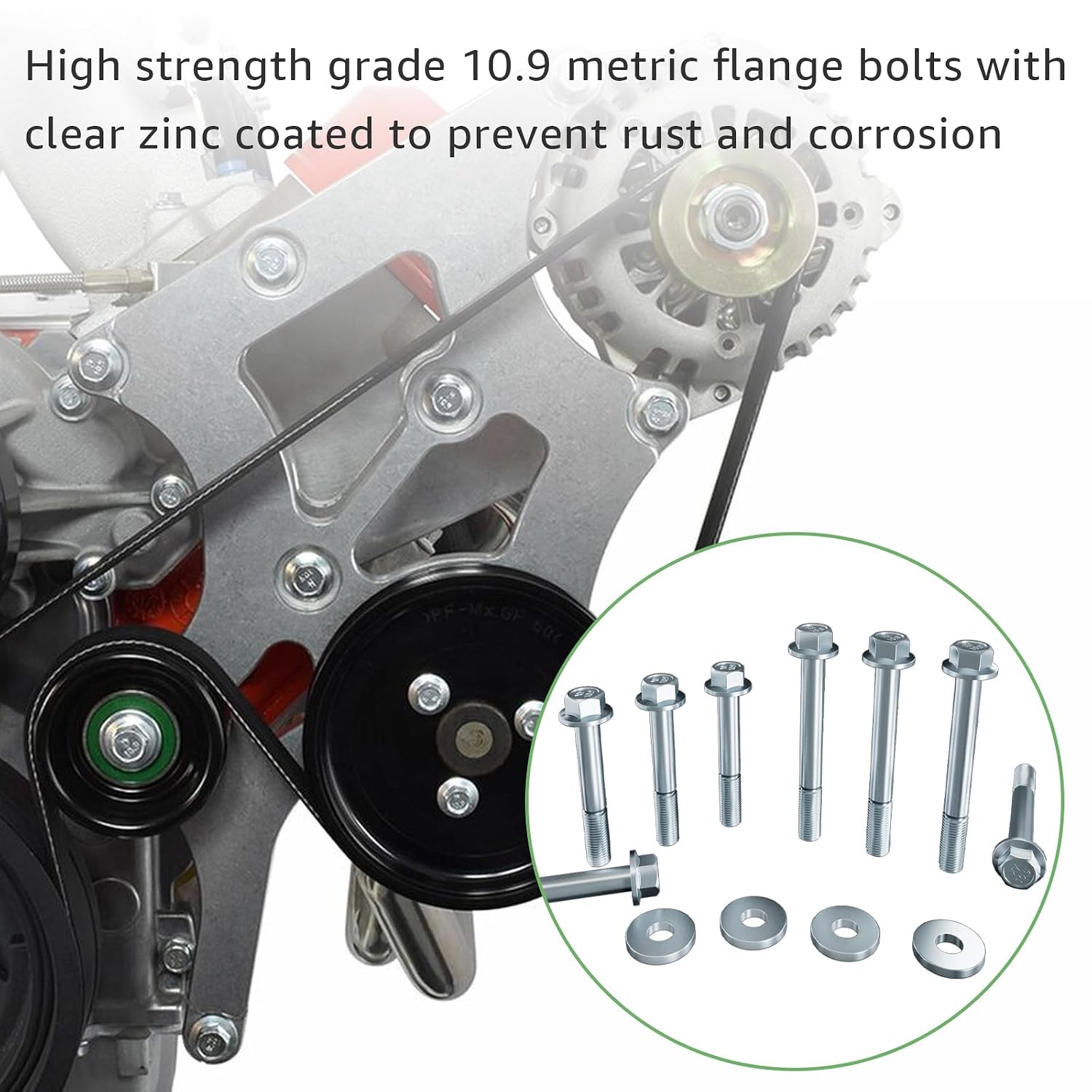 LS Engine Stand Bolt Kit, M10-1.5 Engine Stand Bolt Flange Kit | Compatible with LSX LS LS1 LS2 LS6 4.8L 5.3L 6.0L 6.2L LR4 LQ4 LQ9 L33 LH6 LH8 LC9 L76 L92 LY2 LY5 LY6 LFA LMG (12 PC)