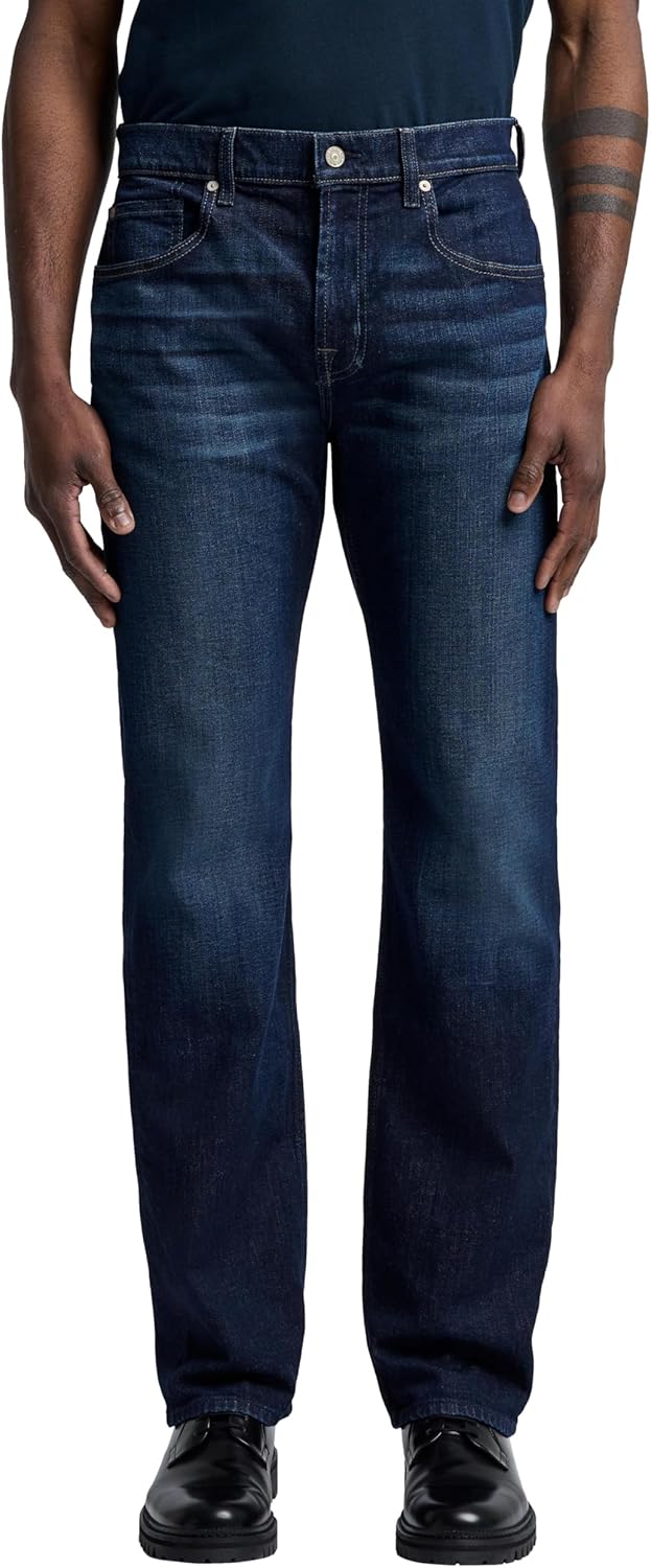 7 For All Mankind mens Austyn Relaxed Fit Mid Rise Straight Leg jeans, Los Angeles Dark Blue, 29 US