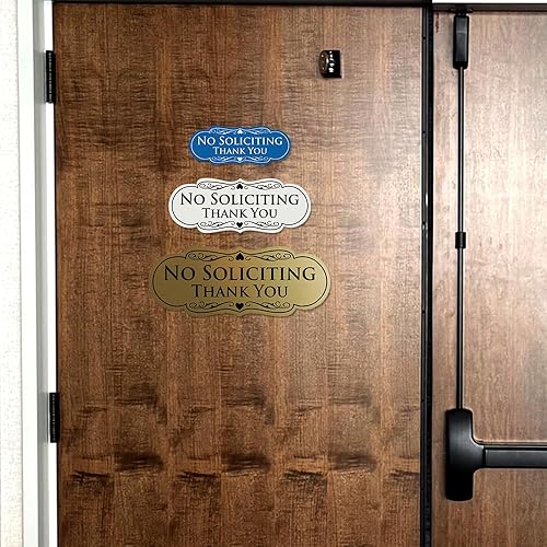 Miniatura 4 de Letrero con frase en inglés "NO SOLICITING Thank You"