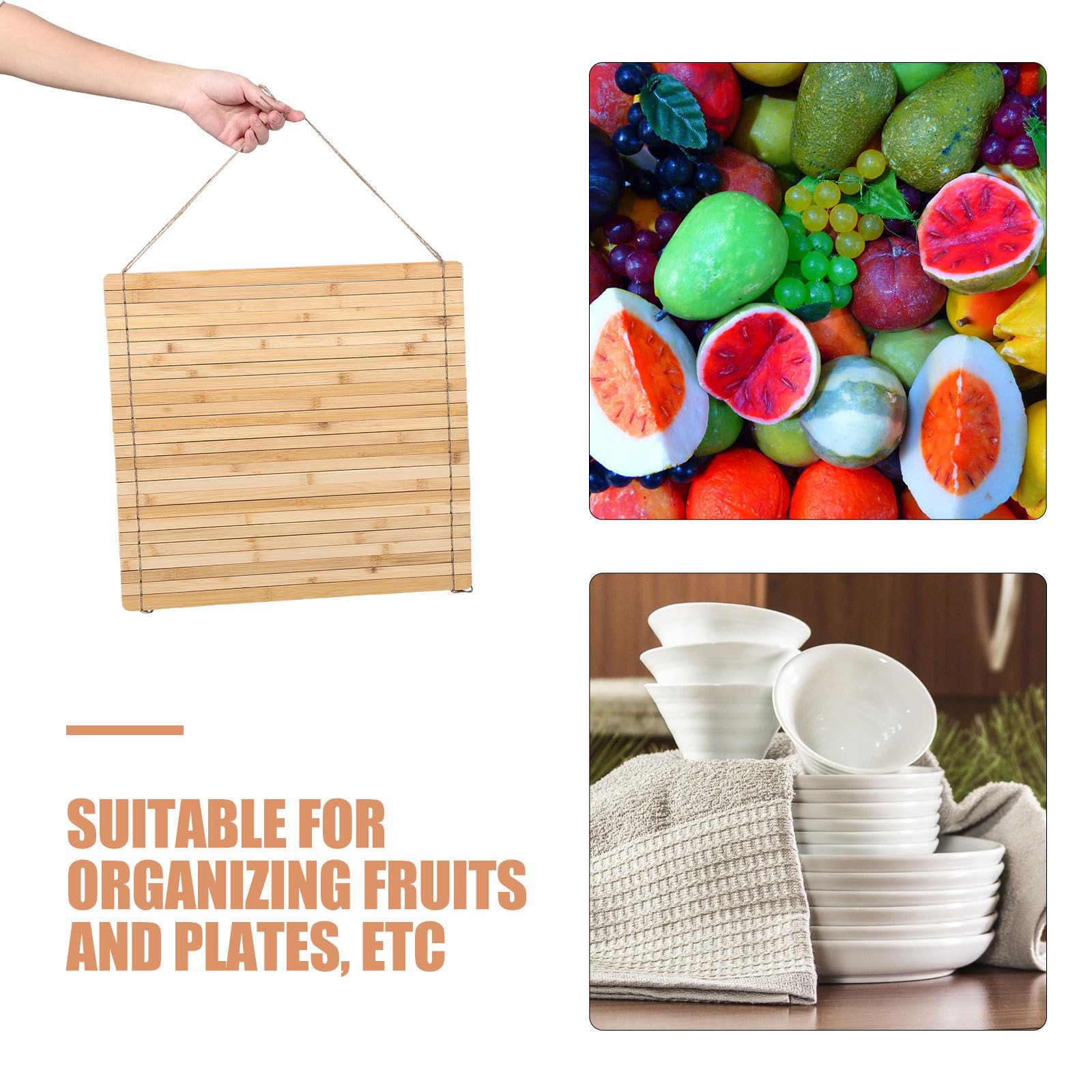 Égouttoir à Vaisselle Pliable en Bambou Tapis de Séchage pour Évier Cuisine, Gain de Place et Drainage Amélioré, pour Vaisselle, Fruits Cuisine