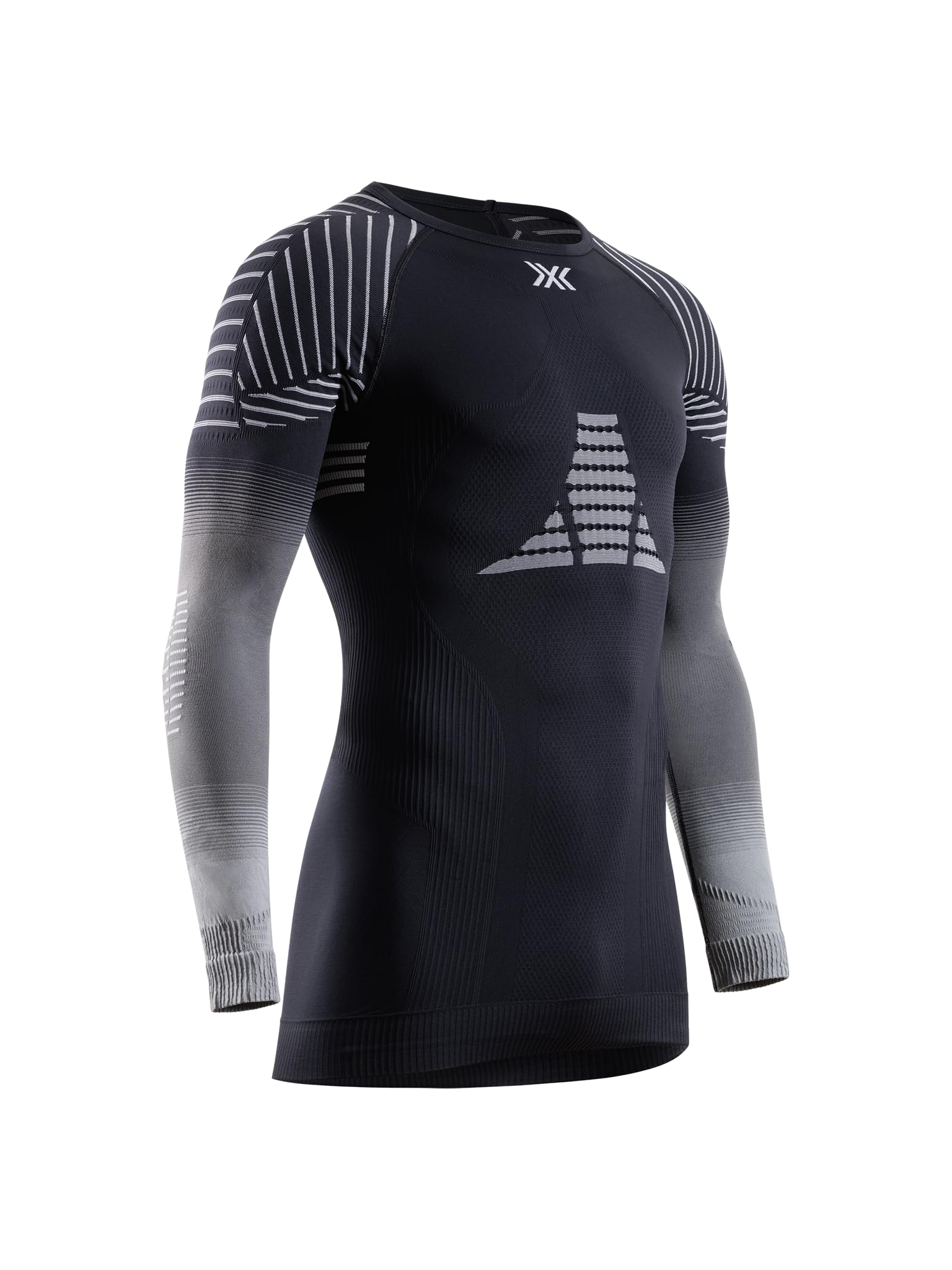 X-Bionic Invent FX Shirt Maniche Lunghe Uomo – Termoregolazione e Performance Ottimizzate, 3D Bionic Sphere System, Tecnologia Retina – Ideale per Sport Invernali - Grigio/Grigio Chiaro/Canarino, XL