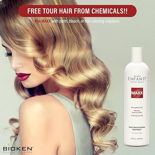 Miniatura 5 de Enfanti Maxx Tratamiento de fortalecimiento del cabello  2 oz Aumento de la fuerza del cabello permanente Cuidado del color Reparación del cabello