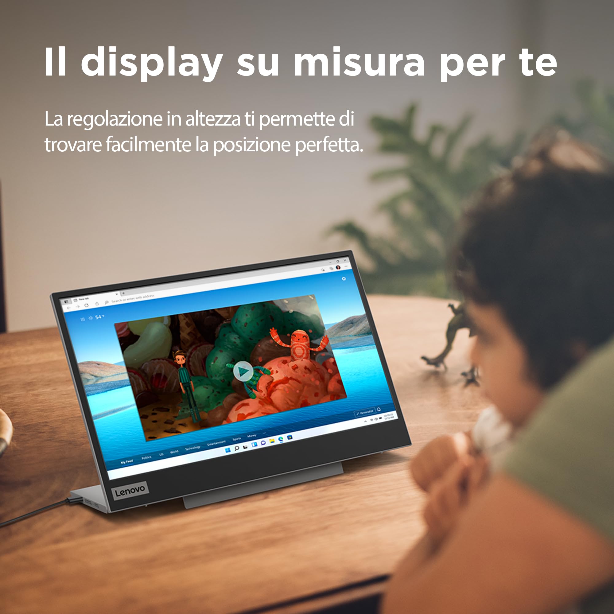 Lenovo L15 Portable Monitor, 15.6