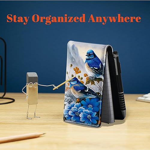 Miniatura 3 de Juego de 4 soportes para bloc de notas de tamaño de bolsillo, de piel sintética, mini bloc de notas con 2 bloc de notas pequeños y lápiz capacitivo,