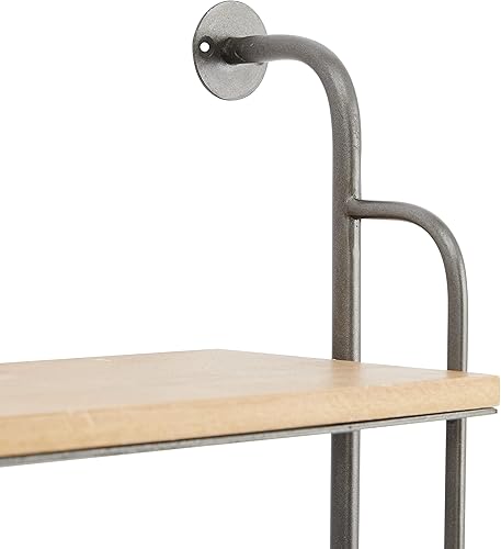 Miniatura 4 de Deco 79 Estantes industriales de metal para almacenamiento de pared para dormitorio, sala de estar, baño, cocina, oficina y más, 25 pulgadas de