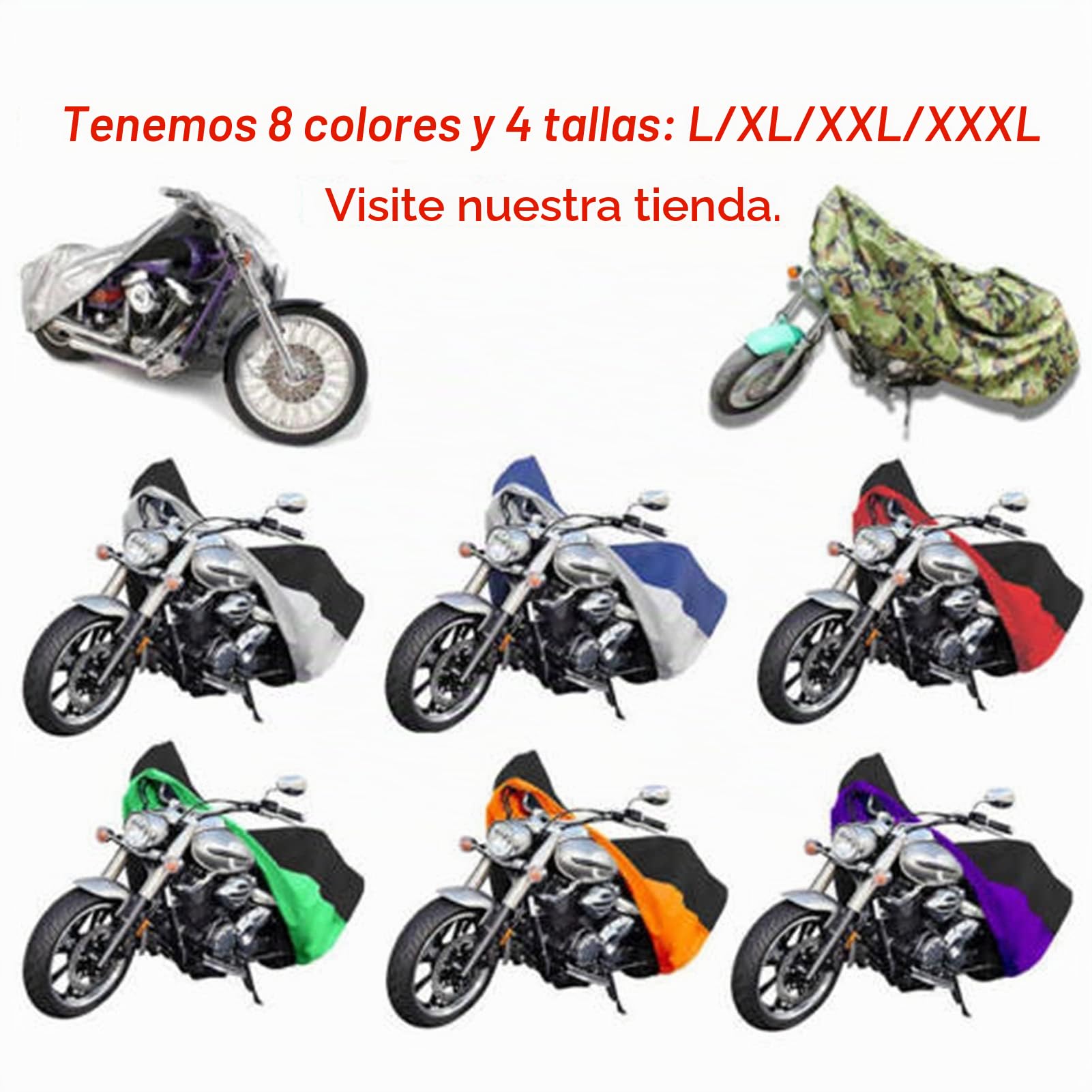 Funda para Bicicleta XXXL Cubierta de Motocicleta Naranja para Harley Davidson Street Glide Electra Glide Ultra Classic FLHTCU Road King Touring Honda GL