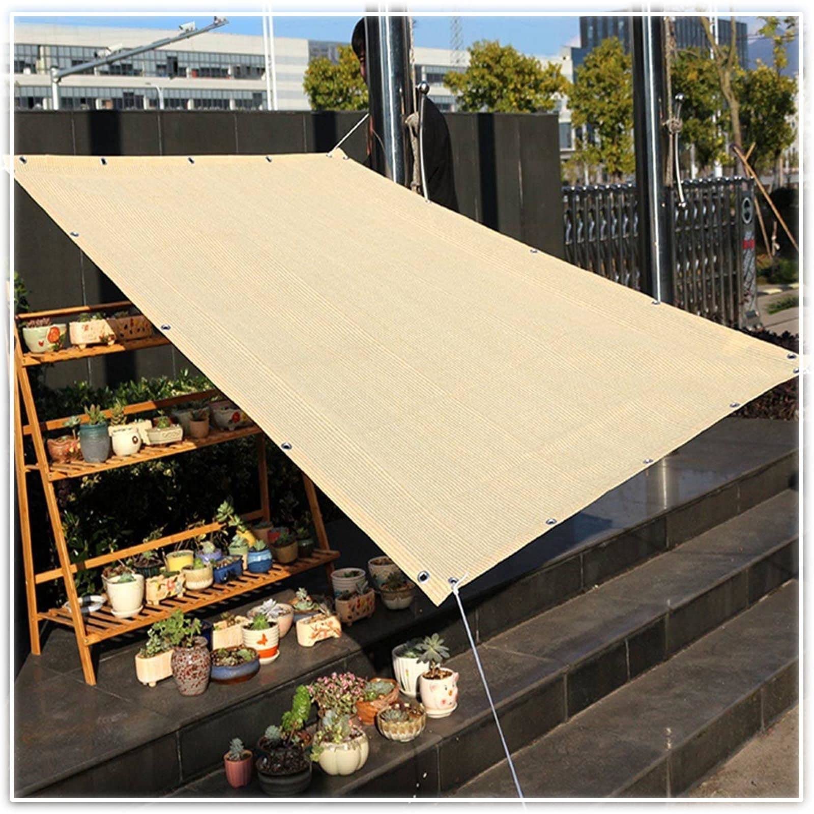 Toile d'ombrage beige 2,5x8m rectangulaire en filet respirant pour pergola