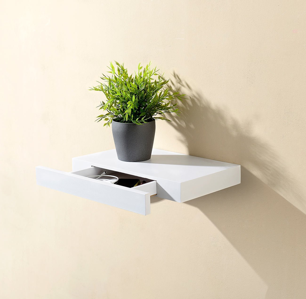 Carlo Milano Étagère Murale avec tiroir Secret - Blanc