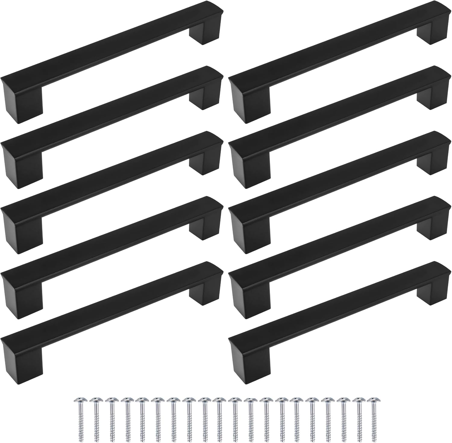 Amerdeco UK002 Meubelgrepen, roestvrij staal, zwart, kastgrepen, keukengrepen, 96 mm, gatafstand voor laden, handgrepen, zinklegering, ladegrepen, voor keukenkasten, kledingkast, 10 stuks