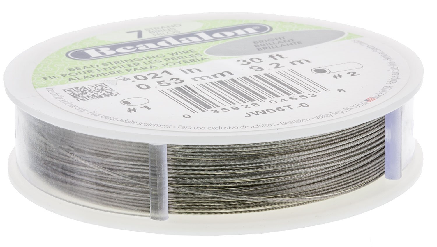 Beadalon 7 .021 lumineux fil phosphorescent 9,1 m bdc-300.21
