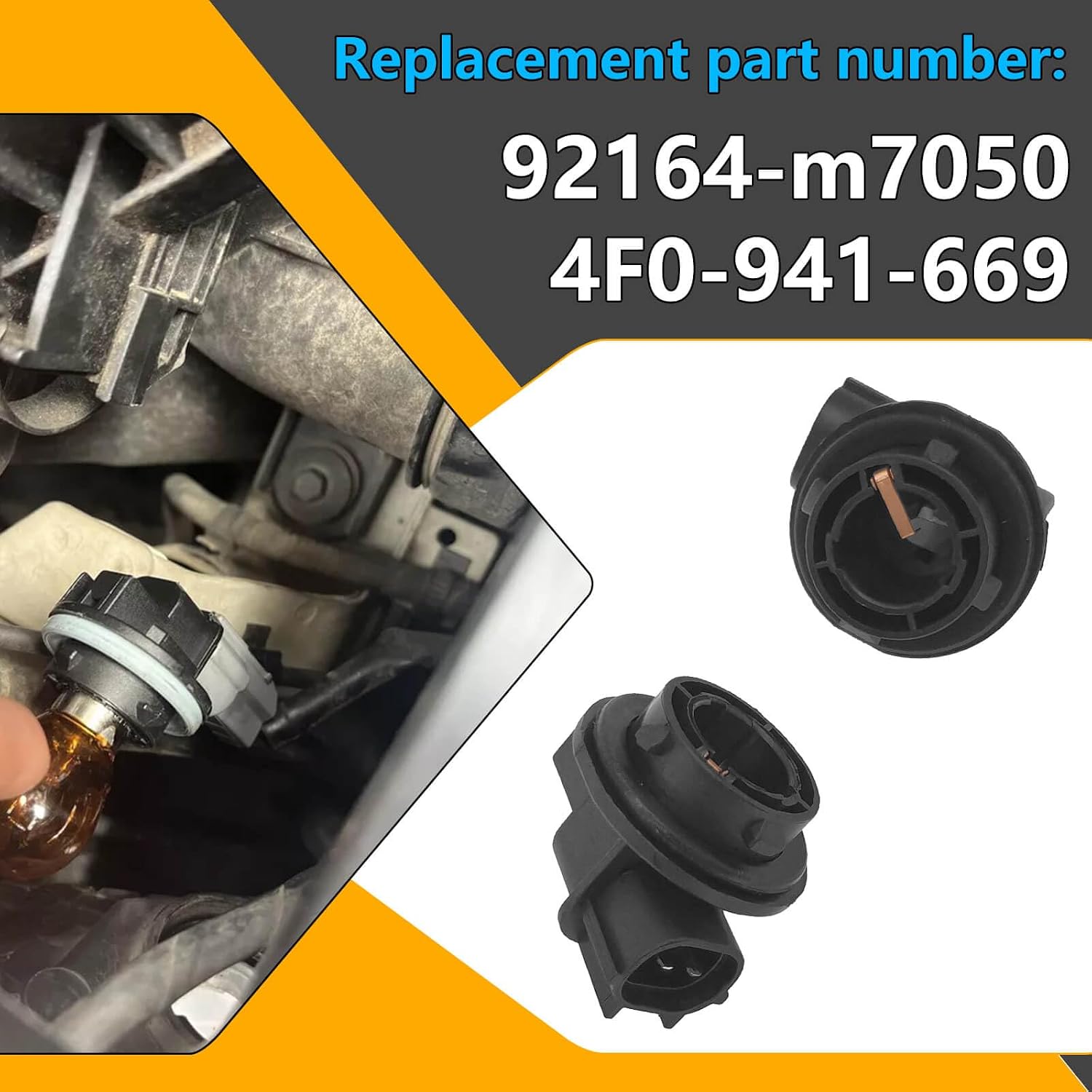 2PCS Daytime Running Light Socket Holder 92164-M7050,Fit for Kia Forte 2020 2021, DRL Socket Set Replace 92164M7050 92164-M7050