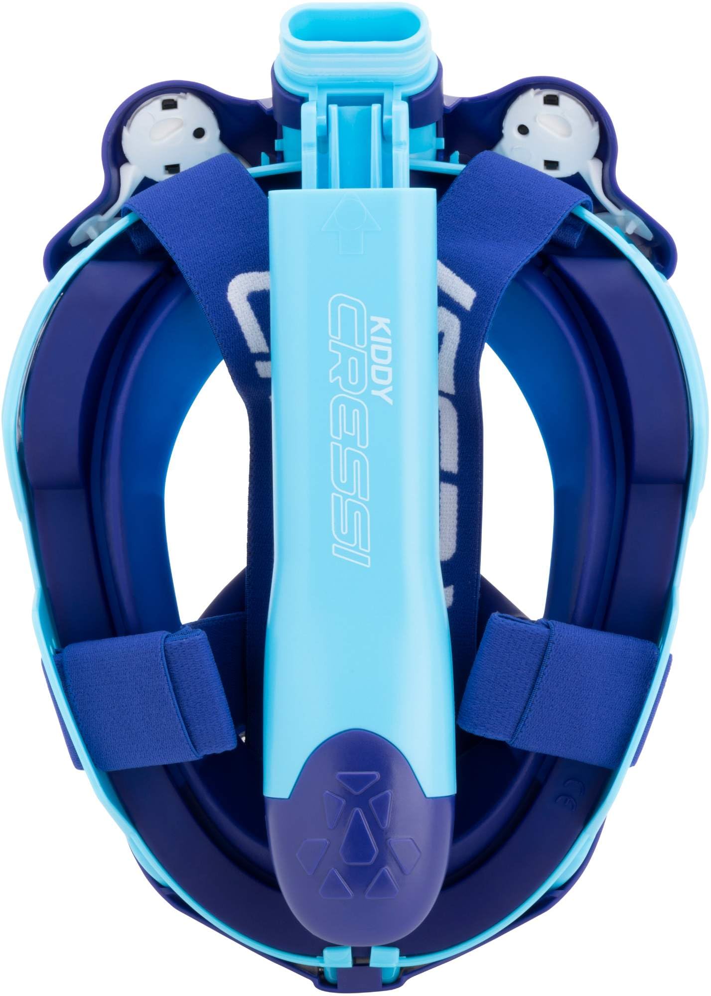 CRESSI Kiddy Kids Full Face Mask Azure/Blue/Blue - Full Face Mask - CO2 Safe - Designed Specifically for Children, Anti Fog, Exhalation Valve and Dry Snorkel