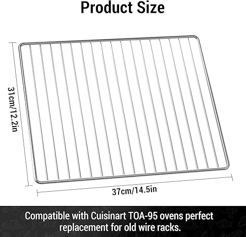 Miniatura 2 de Estante de alambre para horno compatible con horno tostador Cuisinart TOA-95 de convección para freidora de aire, estante de alambre de acero