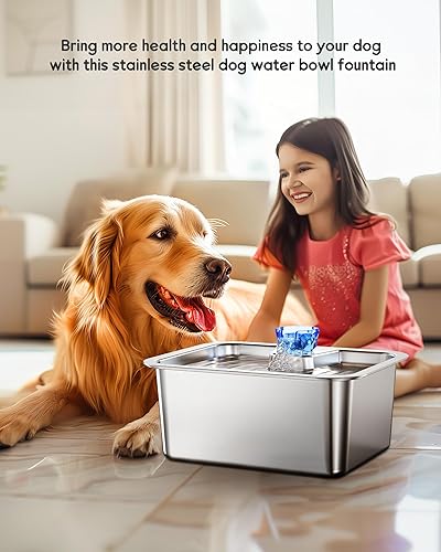 Miniatura 8 de Fuente de agua grande para perros de 3 galones, fuente de agua de acero inoxidable para perros grandes, dispensador automático de agua para perros