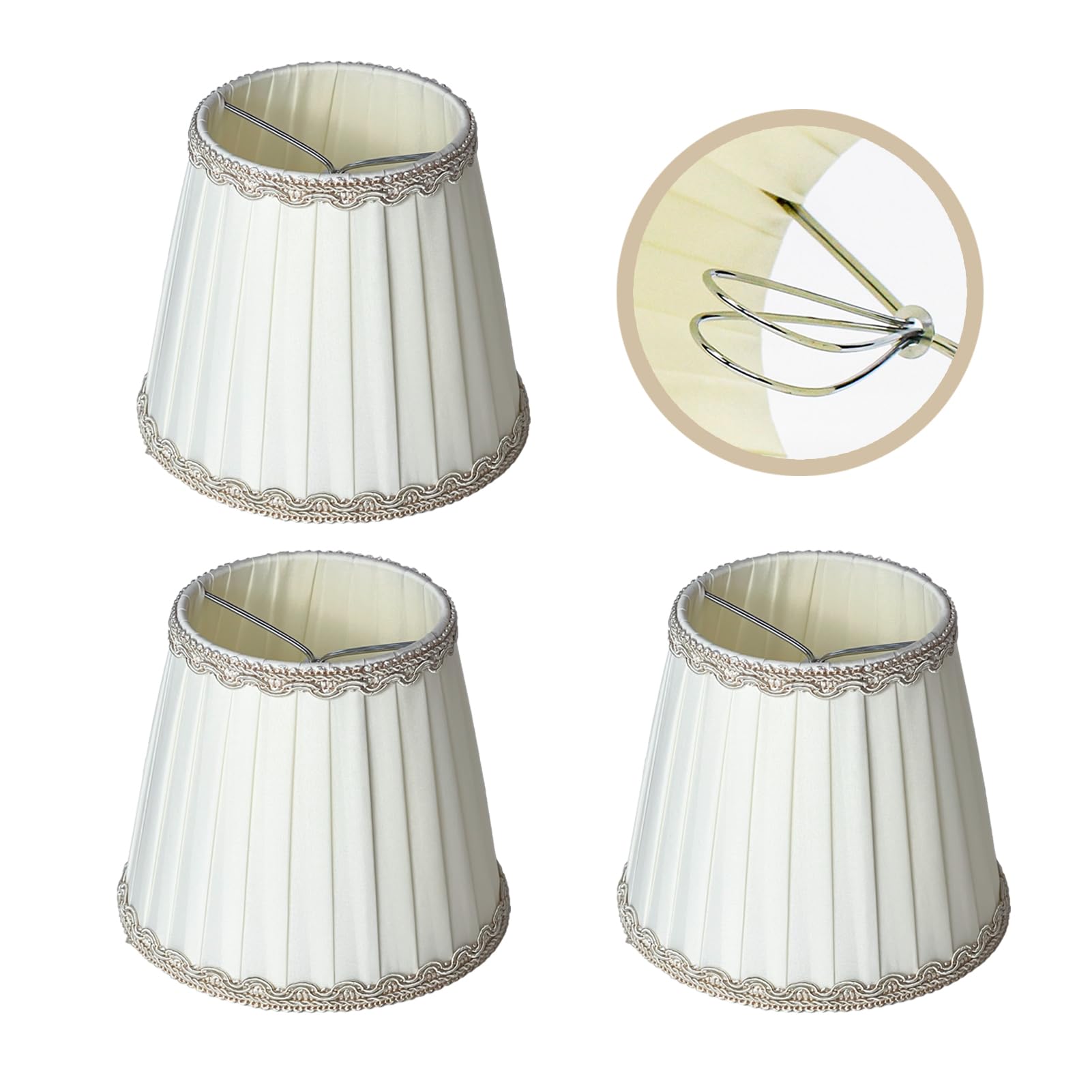 Paralumi Per Lampadari - 6 Pezzi Beige, Tessuto, Per Lampadine E14, Stile Nordico