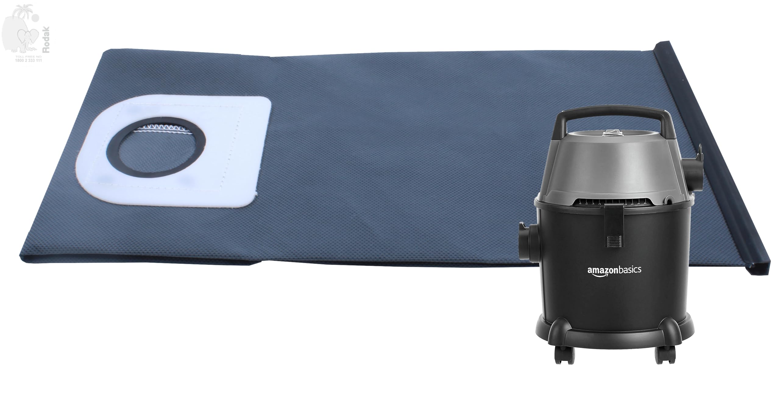 rodak vacuum cleaner dust bag, compatible with amazonbasics wet and dry 15 l, washable and reusable
