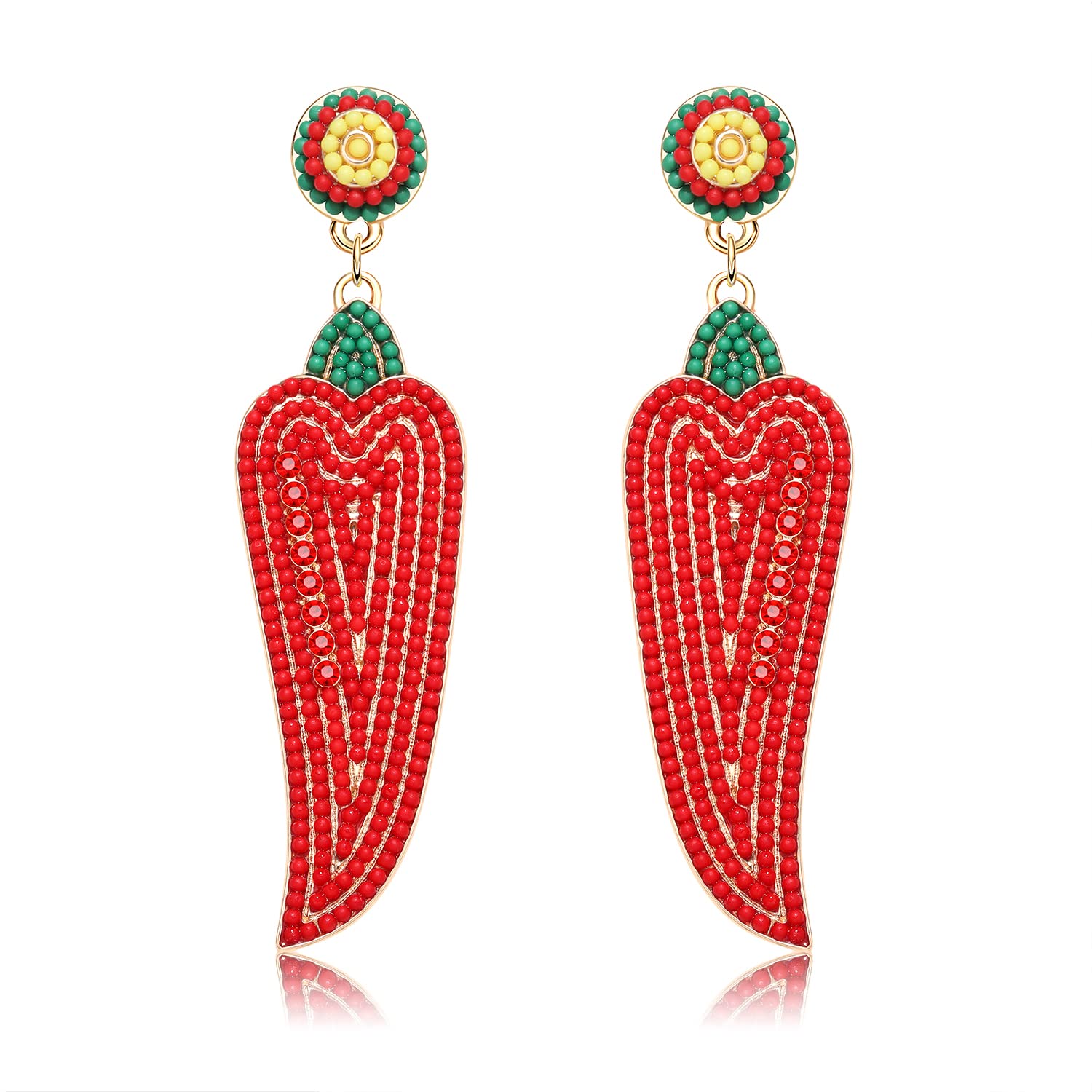 ELEARD Mexican Earrings for Women Beaded Fiesta Earrings Cinco de Mayo Earrings Statement Mexico Fiesta Party Holiday Jewelry Gift