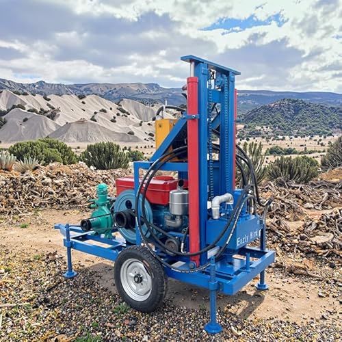 Hydraulic Rotary Micro Water Well Driller, Water Well Drilling Machine Drilling Through Clay & Rock, Ideal for Remote Cabin, Homestead, and Landscape Projects