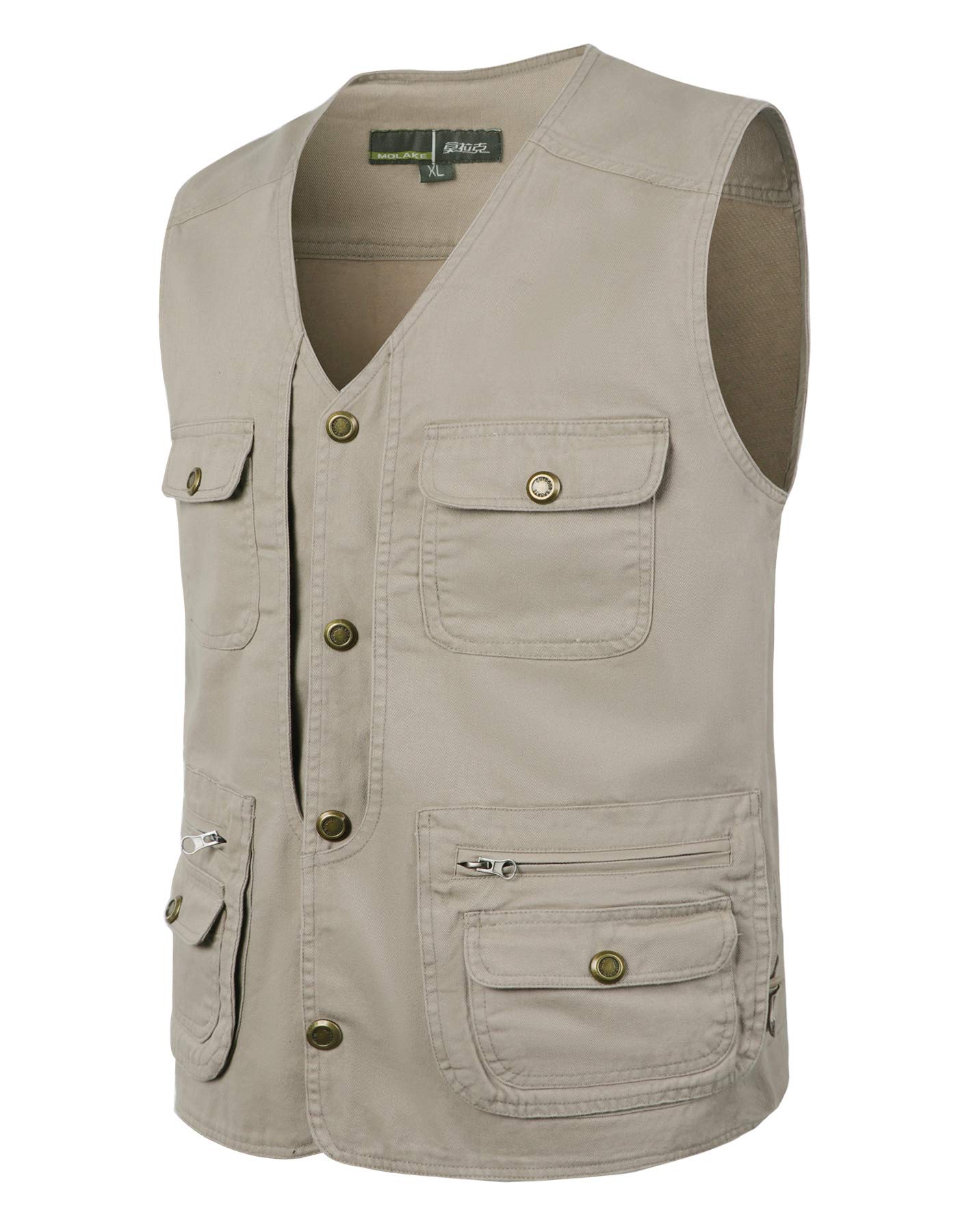 Gilet de Pêche Homme Veste Sans Manches Multi-Poches Gilet de Sport Photographie Veste de Voyage Gilets pour Chasse