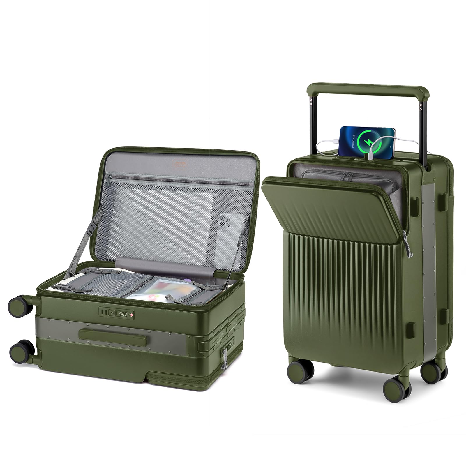 Joyway Carry on luggage, Green, Carry on luggage, Carry on Luggage