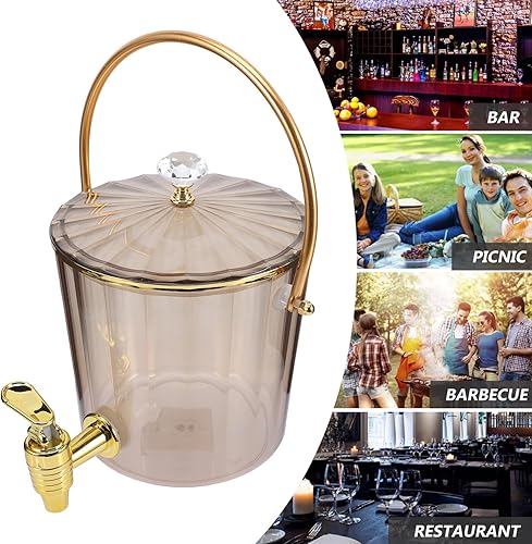 Miniatura 5 de Cabilock Dispensador de agua portátil con grifo hervidor de hielo para almacenamiento de jugos para fiesta de suministro de bebidas frías