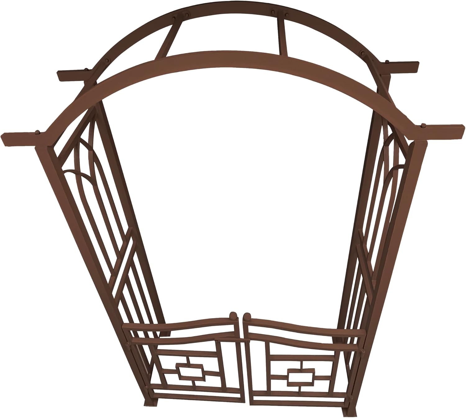 Oakland Living Brown Aluminum Garden Arbor Arch with Gate
