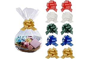 Wowfit Cello Bags with Colorful Ribbon for Enchanting Gift Baskets