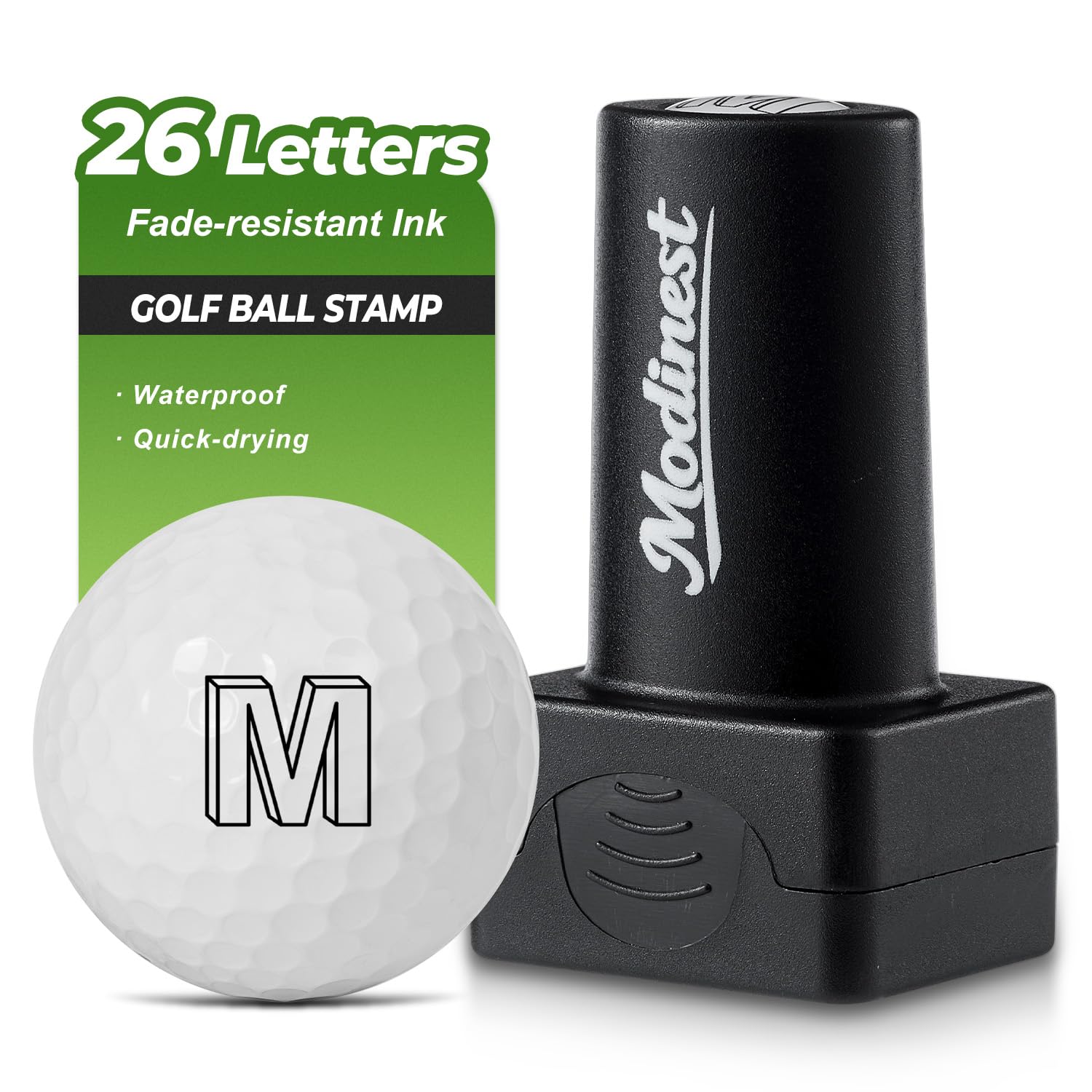 Modinest Monogram Golf Ball Stamper, 3D Pattern Design Initial Letter-M