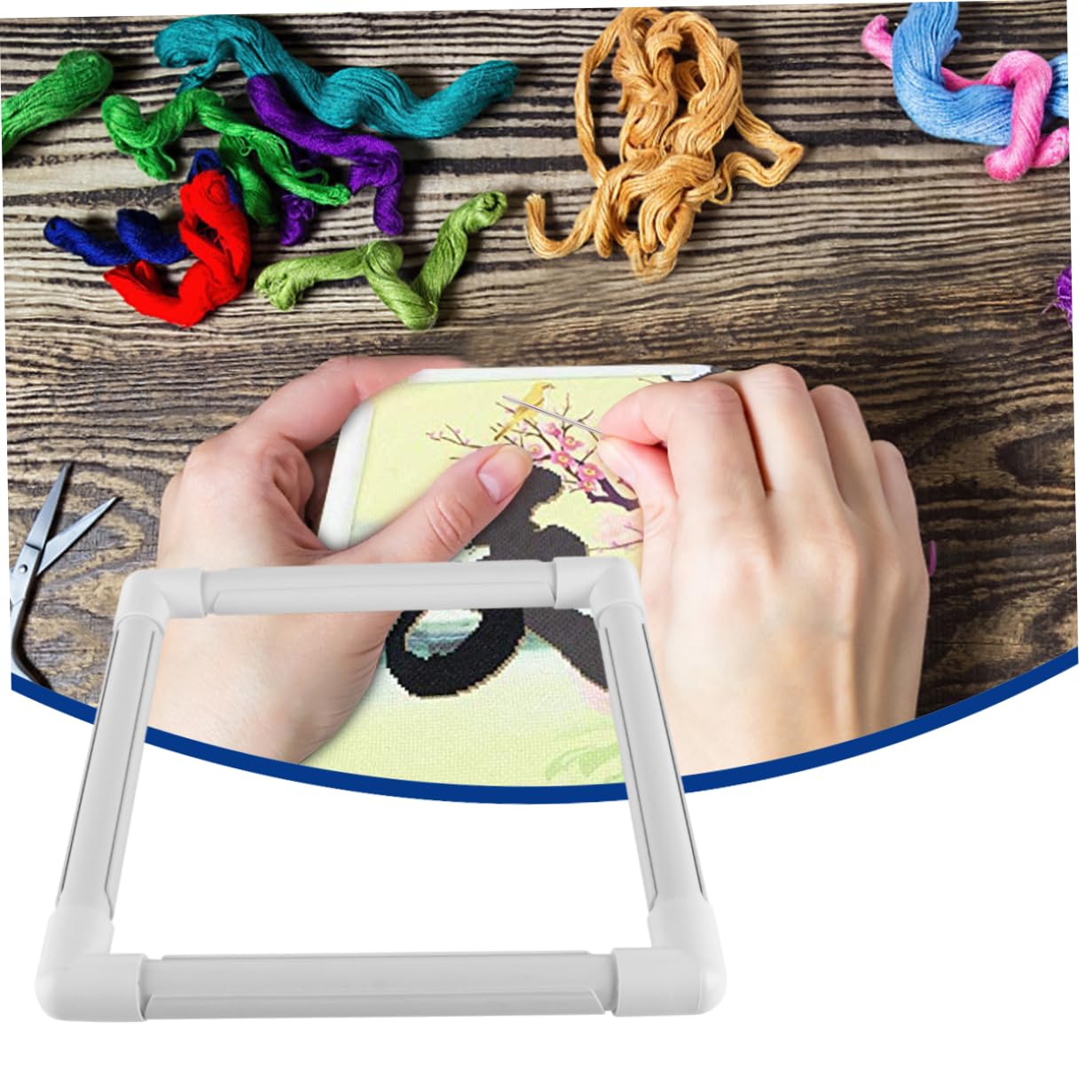 Operitacx Cross Stitch and Craft Frame Clip Embroidery Holder Lightweight Easy to Assemble