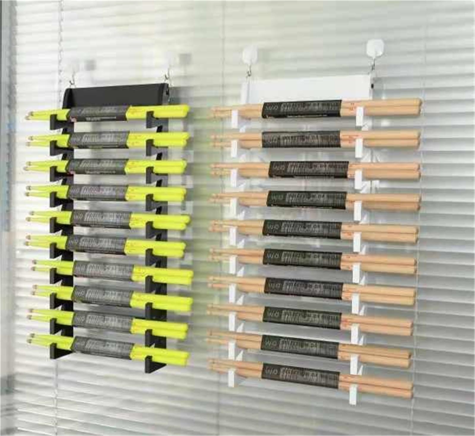 Drumstick Halter Wandhalterung, Holz Drum Stick Display für 10 Paar Drumsticks, Drumstick Collection Zubehör, Zauberstab Ständer Wand, Geschenke für Schlagzeuger