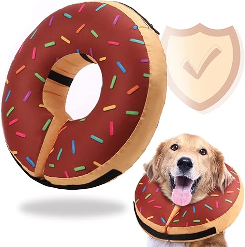 Miniatura 1 de Collar de cono de perro suave inflable para perros y gatos pequeños medianos y grandes alternativa después de la cirugía cono de cuello de dona para