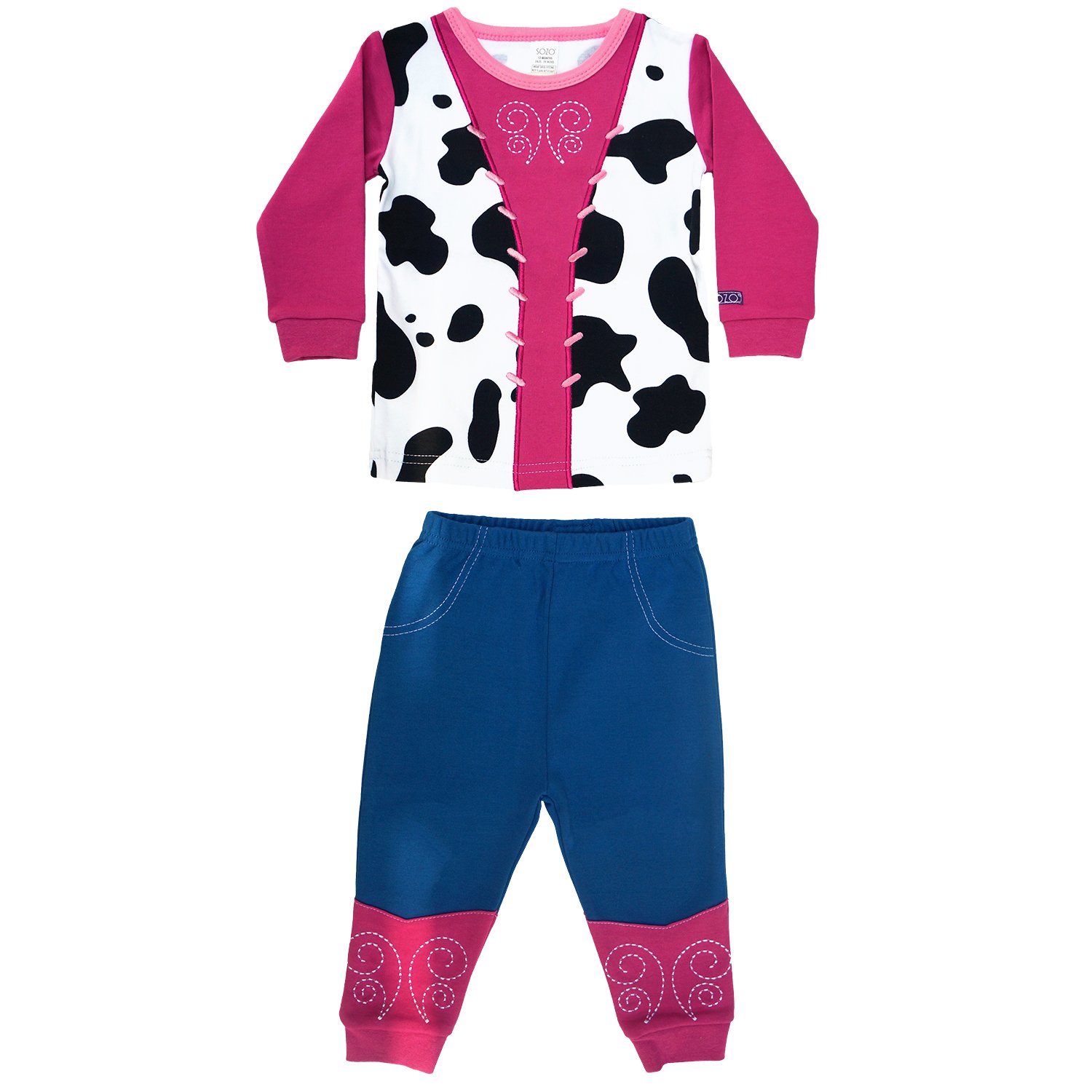 SOZO Girls' Cowgirl Long Jammies