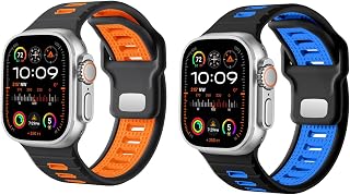Odbeai Sport Band Compatible with Apple Watch Ultra 2/Ultra Band,Compatible with Apple Watch Bands for Men 49mm 46mm 45mm 44mm 42mm,Silicone Loop Waterproof Strap for iWatch Bands Series SE 10 9 8-1