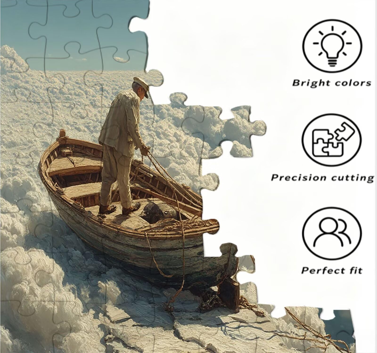 Puzzle 1000 sztuk dla dorosłych, puzzle artystyczne puzzle z nieba statek, rodzinne kreatywne hobby dla dorosłych, najwyższej jakości drewniana układanka, do gry edukacyjnej wyzwanie zabawki R4KH-850