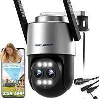GENBOLT Telecamera Wi-Fi Esterni, Doppia Lente 2.5K Telecamera CCTV IP