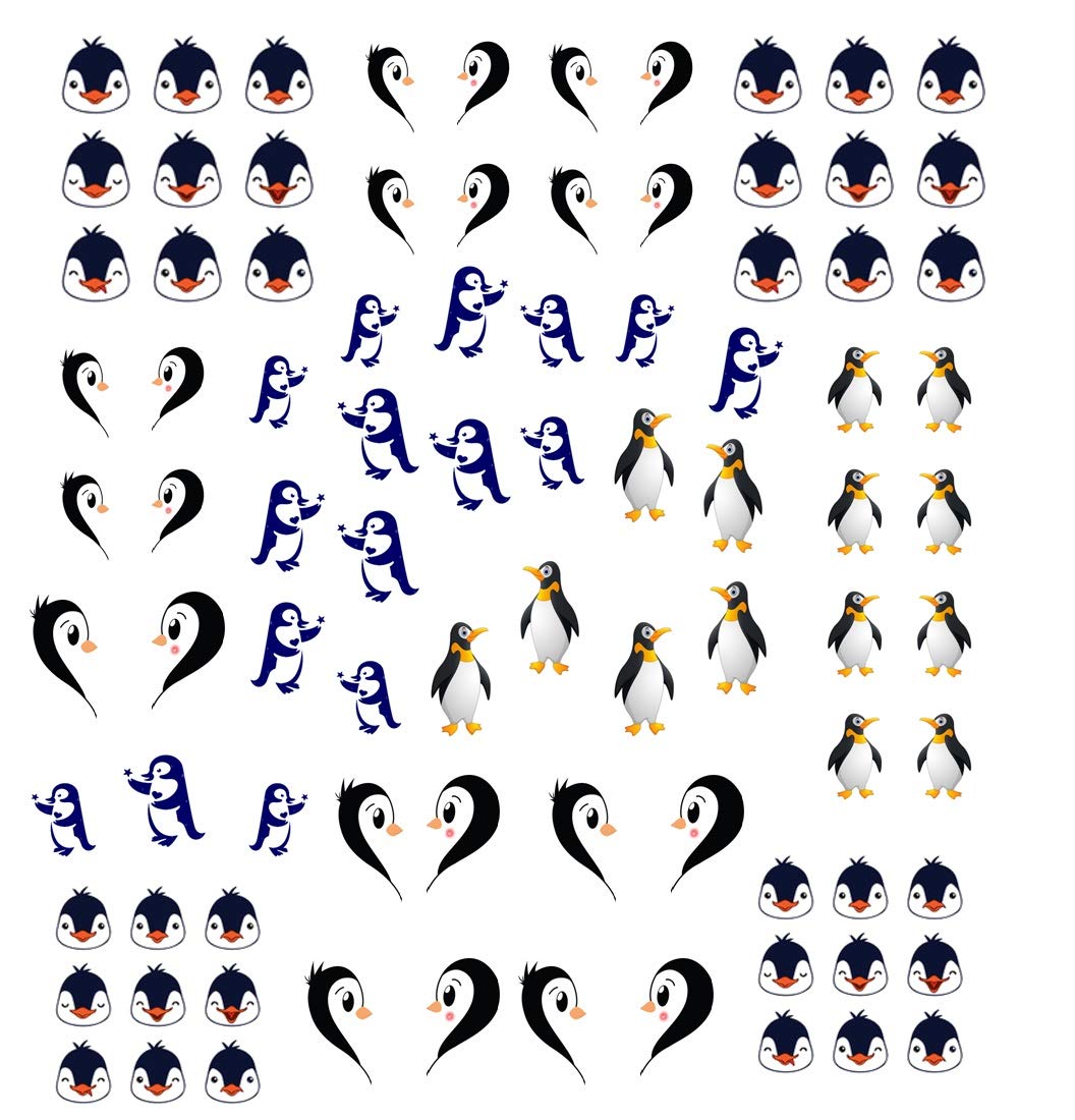 Kaz Creations Penguin Nail Art Decals Penguin Collection (Penguin Nail Art Decals)