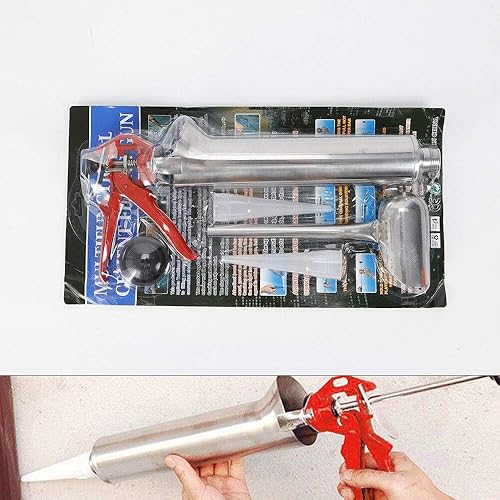 Miniatura 2 de Pistola de mortero para señalar lechada, mortero de cemento, pistola de calafateo de acero inoxidable, herramienta aplicadora de mortero para