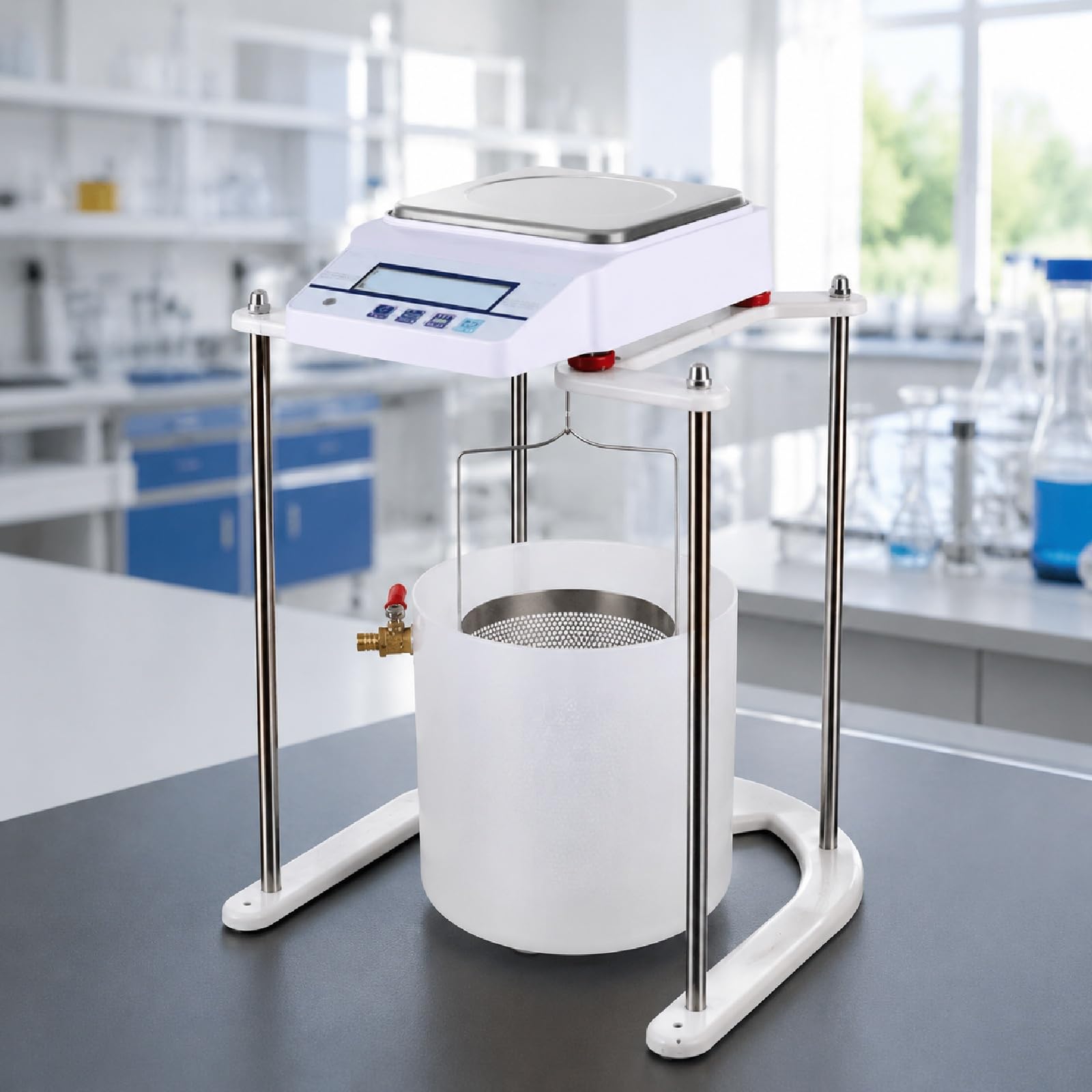 Waga hydrostatyczna, cyfrowy sprzęt do pomiaru gęstości, wysoka precyzja ważenia, wyświetlacz LCD z wyjściem danych RS232, do zastosowań laboratoryjnych, przemysłowych i analizy materiałów(15kg/0.1g)